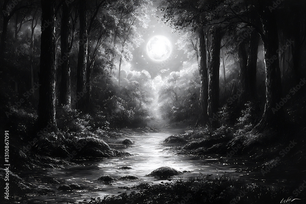 Poster nature and light: capturing moonlight in art learn how to capture the eth