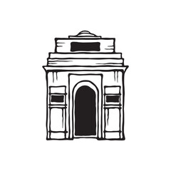 Fototapeta premium Gateway Of India Mumbai Silhouette Line Art Vector Stock Illustrations 