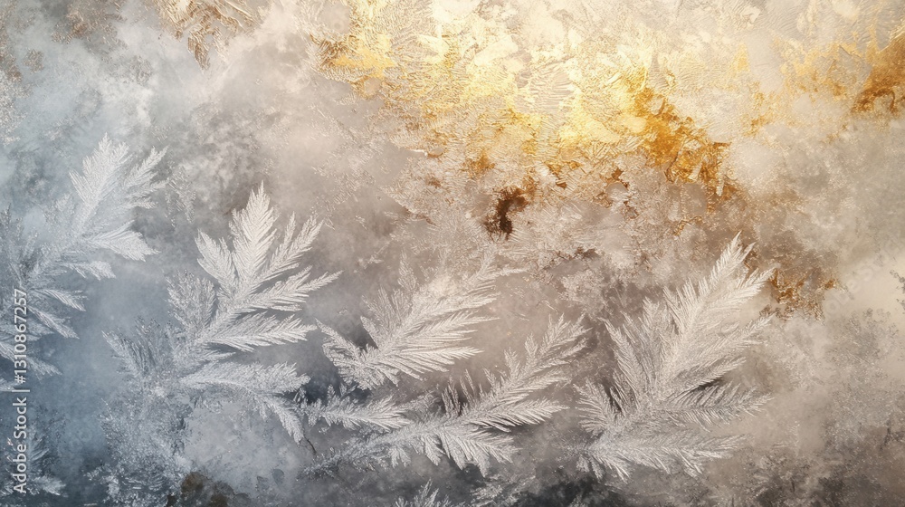 Leinwandbilder delicate frozen ice crystals create an abstract frost effect with subtle reflections showcasing soft