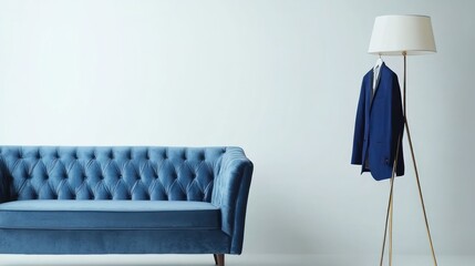 Blue Sofa, Suit, Modern Room