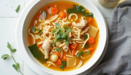 Delicious and comforting chicken noodle soup perfect for any meal time