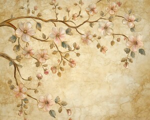 Dreamy Blossom Pattern Delicate floral design on a textured background.