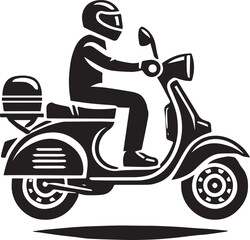black scooter vector illustration, scooter silhouette vector, scooter vector icon, scooter silhouette vector black and white