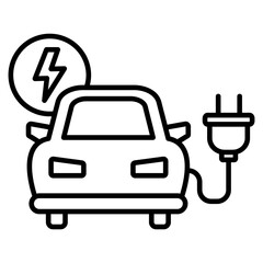 Electric Car Outline Icon