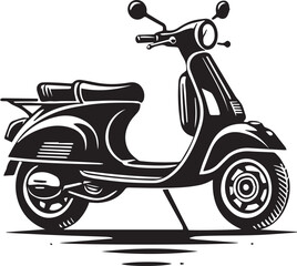 black scooter vector illustration, scooter silhouette vector, scooter vector icon, scooter silhouette vector black and white
