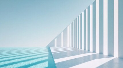 Obraz premium Tranquil Architectural Space with Water and Light Play