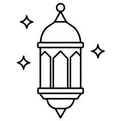 set of Islamic religious symbols Linear icon collection vector art illustrations. Eid Mubarak
