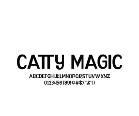 Catty Magic font for logo and headline. Isolated Vector typeset