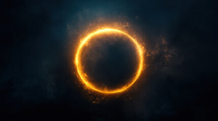 glowing circular portal surrounded by dark space, evoking mystery and wonder. This captures essence of unknown, inviting exploration and imagination