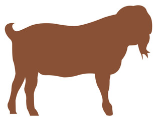 Dark Brown Silhouette Goat for Eid Adha