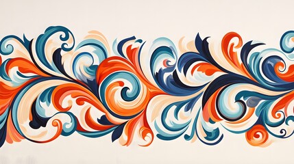 Artistic Islamic border swirling patterns with vivid colors showcasing intricate design elements.