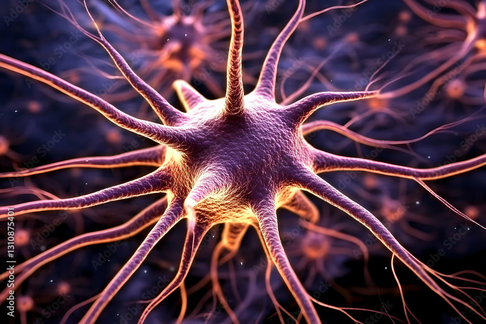 Poster detailed 3d render of neuron network abstract backgrounds.highly