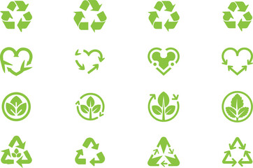  Green Environmental and Sustainability Icons