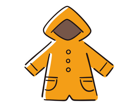 recommend clip art: レインコート・雨がっぱ／梅雨／ベクター手書き線画イラスト