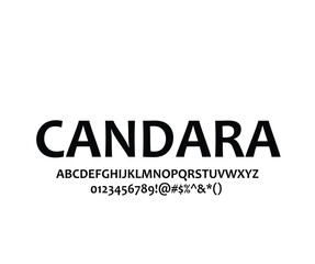 Candara font for logo and headline. Isolated Vector typeset