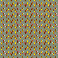 Doodle toco toucan seamless pattern design illustration