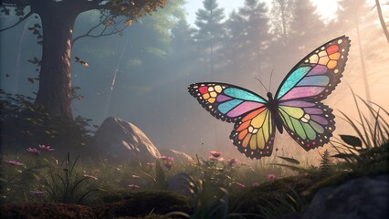 butterfly on a flower in spring