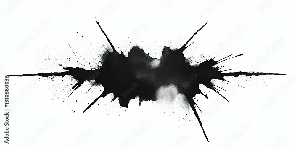 Poster abstract black ink splatter background texture style design element