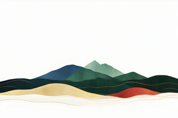 Naklejka premium Abstract Watercolor Mountain Landscape Illustration and Artwork for