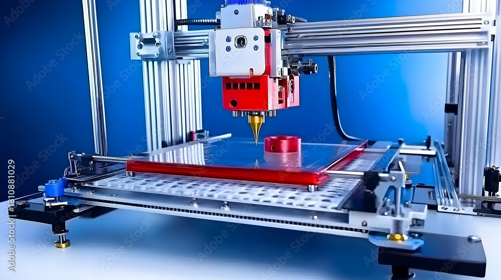 Poster detailed 3d printer in operation close up image description image 3d