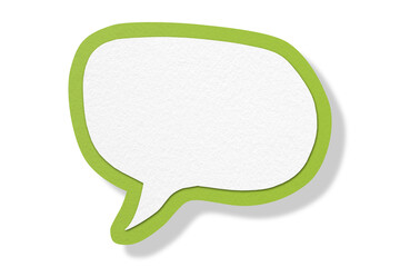 Green paper speech bubbles separate on transparent background