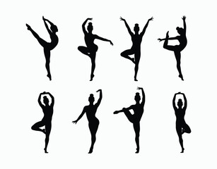 Fototapeta premium Gymnast Figure Silhouette Vector Template