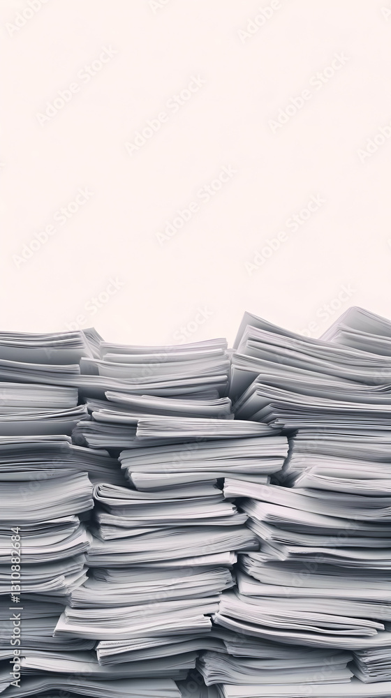 Poster white paper stack background abstract photo with a pile of documents