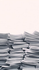White Paper Stack Background Abstract Photo with a Pile of Documents