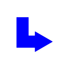 シンプルな矢印のアイコン　イラスト　青
