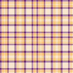 Deep Darkish Purple Seamless Tartan with Warm Sand accents Fabric Design