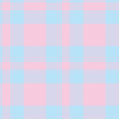 Cool Light Pink Seamless Tartan with Iridescent Powder Blue accents Fabric Design
