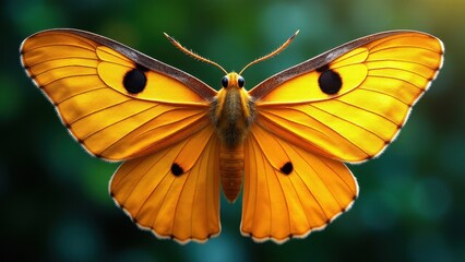 Fototapeta premium A vibrant orange moth with black spots on its wings, commonly found in Florida.