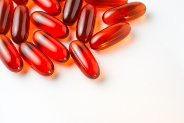 Fish oil capsules with omega 3, omega 9, vitamin D, vitamin E, Cod liver oil, evening primrose oil,...