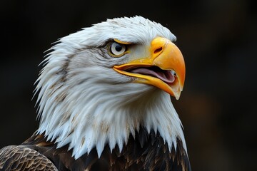 Obraz premium Majestic Bald Eagle Portrait Capturing the Beauty and Power of Haliaeetus leucocephalus