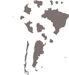 World map South America version