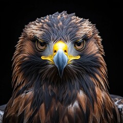 Naklejka premium Stunning Close-Up Portrait of a Majestic Golden Eagle with Striking Features and Detail