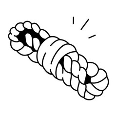Tied rope icon in hand drawn style 