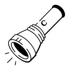 A doodle safari icon of a flashlight 
