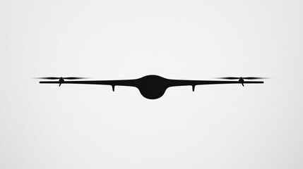 Obraz premium Drone flying, neutral background, aerial view, technology