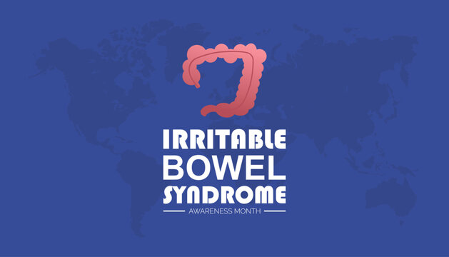 April is Irritable Bowel Syndrome Awareness Month. Vector template Design for banner, greeting card, poster, prints, social media post ,flyer , T shirt with background.