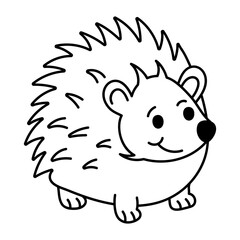 A doodle style icon of cute hedgehog 
