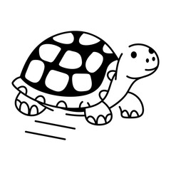 A doodle style icon of leopard tortoise