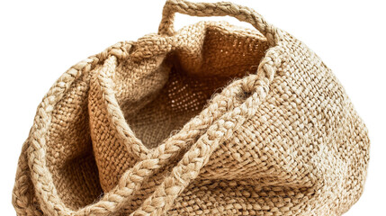 Environmentally friendly woven bags on a transparent background, suitable for design materials