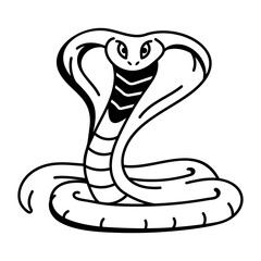 A hand drawn icon of dangerous black mamba 