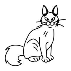 Cute caracal icon in hand drawn style 