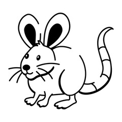 Cute cane rat icon in hand drawn style 