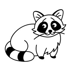 A doodle style icon of cute civet cat 