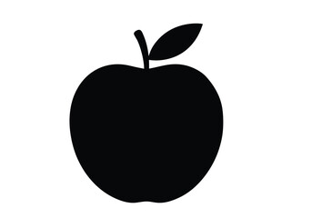 a silhouette apple in white background