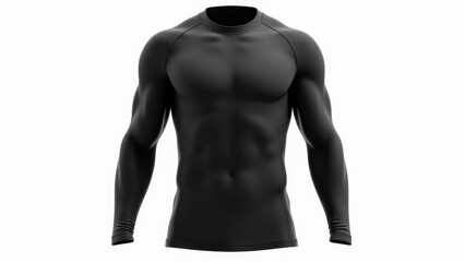 Fototapeta premium A black long sleeve jersey displayed on a mannequin torso