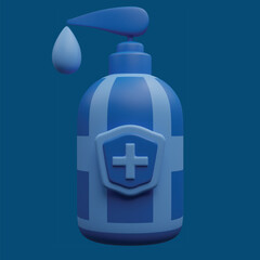 3D Hand Sanitizer Bottle – Realistic Antiseptic Dispenser Illustration